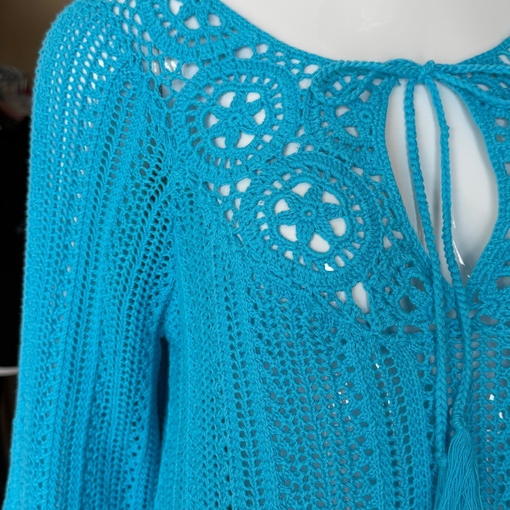 INC International Concepts "INC Beach" Cotton Crochet Sweater Size Medium NWT - Picture 2 of 6